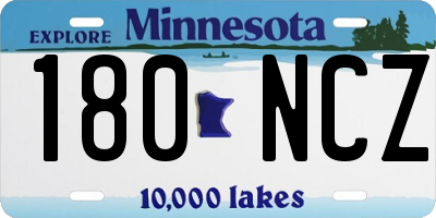 MN license plate 180NCZ