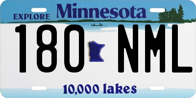 MN license plate 180NML