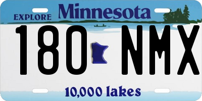 MN license plate 180NMX