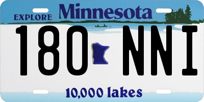 MN license plate 180NNI