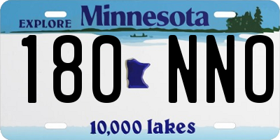 MN license plate 180NNO