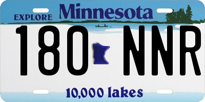 MN license plate 180NNR