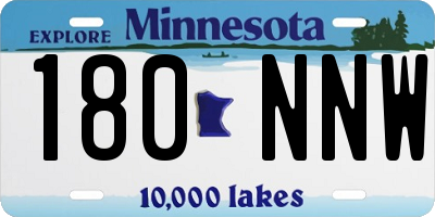 MN license plate 180NNW