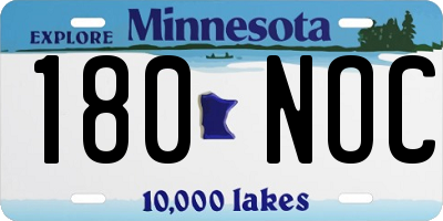 MN license plate 180NOC