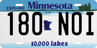MN license plate 180NOI