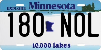 MN license plate 180NOL