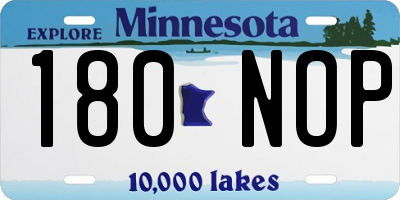 MN license plate 180NOP