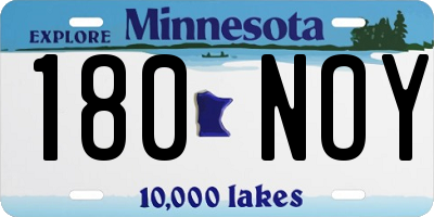 MN license plate 180NOY