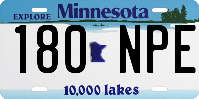 MN license plate 180NPE