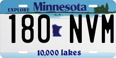 MN license plate 180NVM