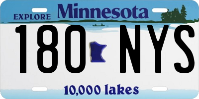 MN license plate 180NYS