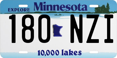 MN license plate 180NZI