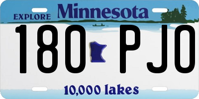 MN license plate 180PJO