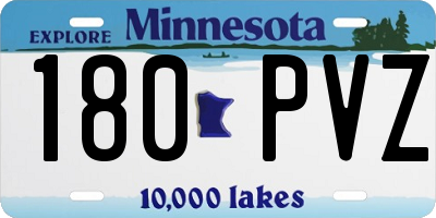 MN license plate 180PVZ