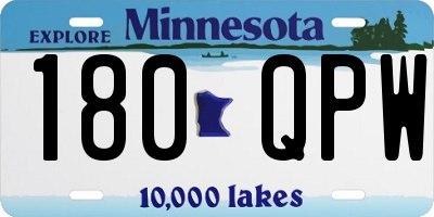 MN license plate 180QPW