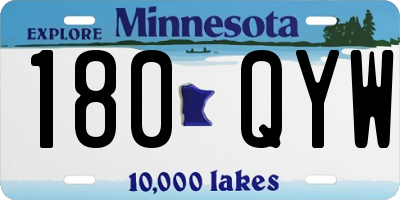 MN license plate 180QYW
