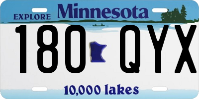 MN license plate 180QYX