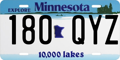 MN license plate 180QYZ