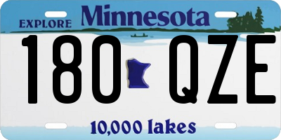 MN license plate 180QZE