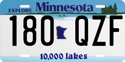 MN license plate 180QZF