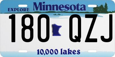 MN license plate 180QZJ