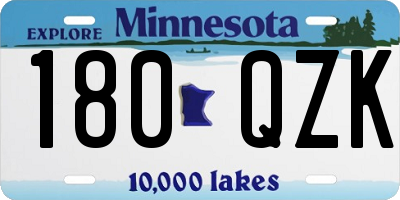 MN license plate 180QZK