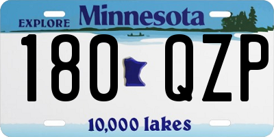 MN license plate 180QZP