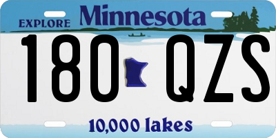 MN license plate 180QZS