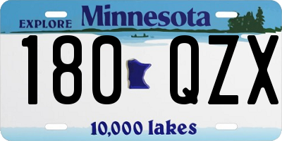 MN license plate 180QZX