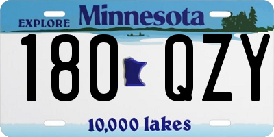 MN license plate 180QZY