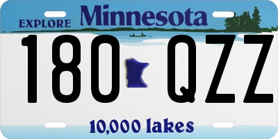 MN license plate 180QZZ