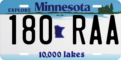MN license plate 180RAA