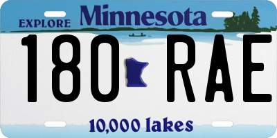 MN license plate 180RAE