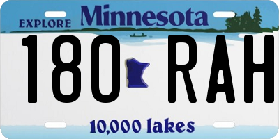 MN license plate 180RAH