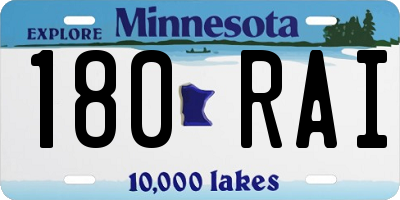 MN license plate 180RAI