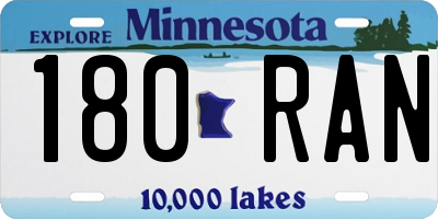 MN license plate 180RAN