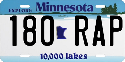 MN license plate 180RAP