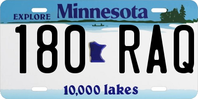 MN license plate 180RAQ