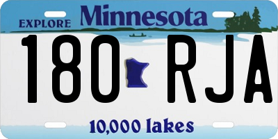 MN license plate 180RJA