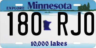 MN license plate 180RJO