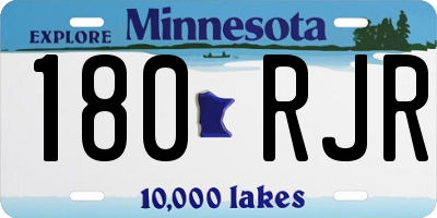 MN license plate 180RJR