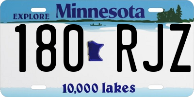MN license plate 180RJZ