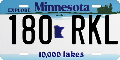 MN license plate 180RKL