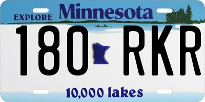 MN license plate 180RKR