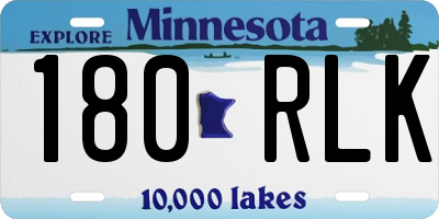 MN license plate 180RLK