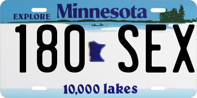 MN license plate 180SEX