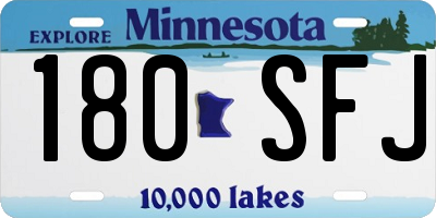 MN license plate 180SFJ