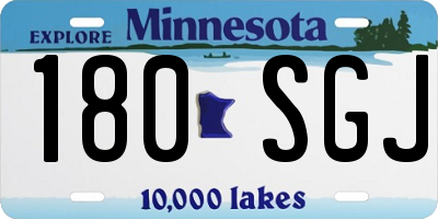 MN license plate 180SGJ