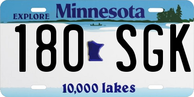 MN license plate 180SGK