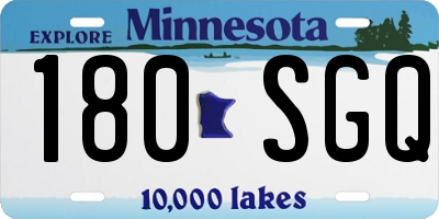 MN license plate 180SGQ